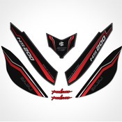 Resim Redline Grafik Bajaj Pulsar Ns 200 Kuyruk Pad Set Dark Flame Serisi Siyah-kırmızı 