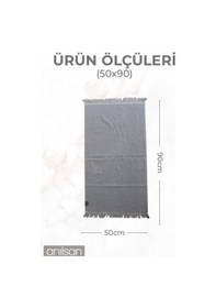 Resim 2'li Gri Jelena El Havlusu - 50x90 Cm, 225 Gr, %100 Pamuk, Spa Ve Otel Havlusu, Günlük Kullanıma Uygun Gri 