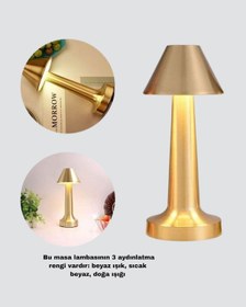 Resim Flzdgnkr Üçgen Masa Lambası Metal 