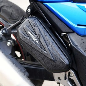 Resim RZAHUAHU Çift Fermuarlı Motosiklet Sırt Çantaları - Ayarlanabilir Askılılar, Dahili Düzenleyici Ağı ile Siyah Sert Kabuklu Yan Çantalar, Sokak Sporları Motosikletleri için İdeal, Motosiklet Aksesuarları | Çift Fermuarlı Çantalar | Ayarlanabilir Askılı Çantalar 