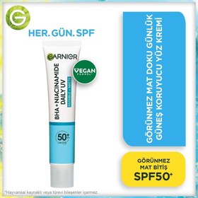 Resim Garnier Saf ve Temiz BHA Niacinamide Günlük Güneş Koruyucu Fluid Yüz Kremi SPF50+ 40 ml - Gratis 