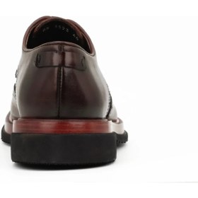 Resim Tuna Hakiki Deri Kahverengi Oxford Erkek Ayakkabı Bağcıklı Eva Taban - 3523 