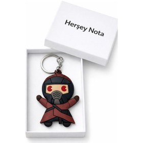 Resim Mortal Kombat Kırmızı Siyah Ninja Figür Silikon Anahtarlık Unisex 