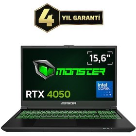 Resim Monster Abra A5 V21.8.4 Core 7 250H 16 GB 1 TB RTX4050 15.6" Free Dos Dizüstü Bilgisayar 