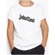 Resim Judas Priest Logo Beyaz Çocuk Tişört Beyaz 