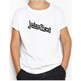 Resim Judas Priest Logo Beyaz Çocuk Tişört Beyaz 