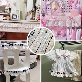 Resim 1 Adet Şık Fiyonklu Dantel Kurdele - Düğün, Doğum Günü, Scrapbooking, Dikiş, El İşi İçin Dekoratif Süsleme - Beyaz, Kırmızı, Mavi, Siyah Kumaş Kurdele - DIY El İşleri & Hediye Süslemesi, Detaylı Desenli, Zarif Ayrıntılı, El Sanatları Tutkunlar İçin 