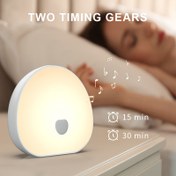 Resim AMILL LED Beyaz Gürültü Gece Işığı, Düzenlenebilir Uyku Meditasyon Okuma Cihazı, USB Şarj Edilebilir 1200mAh Lityum Batarya, Bataryalı Zamanlayıcı Fonksiyonu ile, 2 Zaman Ayarı (15dk/30dk) 