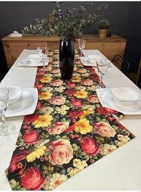 Resim Angels' Collection Çiçekli Runner 40 X 160 Kırmızı 40 x 160 