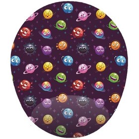 Resim Neşeli Renkli Gezegenler - Bilek Destekli Oval Mousepad 20x23 Cm 