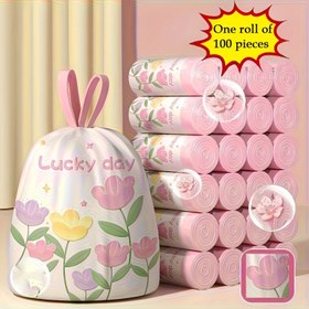 Resim 100'lük Lavanta Kokulu Kalın Çöp Poşetleri - Yüksek Yoğunluklu Polietilen, Mutfak, Banyo, Oturma Odası ve Hediye için Çok Amaçlı Tek Kullanımlık Saklama Torbaları 