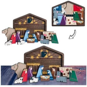 Resim Neevoyu Doğum Senaryosu Ahşap Puzzle, İç Mekan Dekorasyonu, Çocuklar İçin Zeka Geliştirici Oyun, 20x15cm Renkli Model 