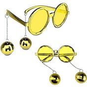 Resim Disko Toplu Küpeli Parti Gözlüğü Altın Renk 