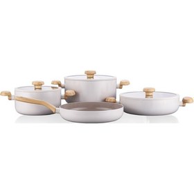 Resim Korkmaz Mia Sera 7 Parça Vanilya Tencere Seti A3851-1 Gri 