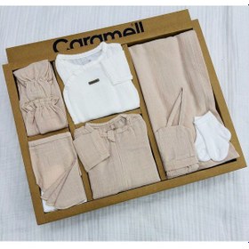 Resim Caramell Müslin 10'lu Set Yazlık Hastane Çıkışı Zıbın Seti Bej 