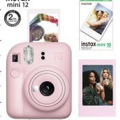 Resim Instax Mini 12 Pembe Fotoğraf Makinesi-Çerçeve ve 10'lu Mini Film Seti 