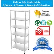 Resim Rafburada 6 Katlı Galvaniz Çelik Raf. Depo, Kiler, Dosya Rafı 