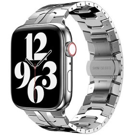 Resim ​​​iOS Uyumlu Watch 42Mm 44Mm 45Mm Kordon V-For Dizayn Metal Kordon 