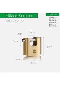 Resim 70mm Pirinç Gövdeli Oval Kayar Pimli Asma Kilit 