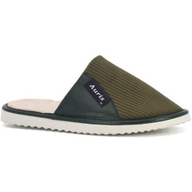 Resim soElite Kadife Önü Kapalı Yumuşak Tabanlı Yarı Deri Erkek Ev Misafir Terliği Çeyiz Bohça 