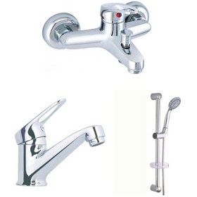 Resim Erce Mix Sabit Lavabo ve Banyo Bataryası sürgülü Duş Takımı 