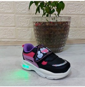 Resim M.p One 3127 Işıklı Fuspetli Bebe Spor Ayakkabı Siyah - Pembe 