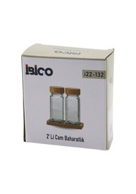 Resim 2pcs Bambu Kapaklı Cam Tuzluk - Biberlik - Baharatlık 120ml 4832 Diğer 