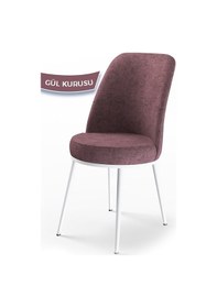 Resim Canisa Concept Dexa Serisi, Üst Kalite Yemek Odası Sandalyesi, Metal Beyaz Iskeletli, 8 Adet Gülkurusu Gül Kurusu, Metal 