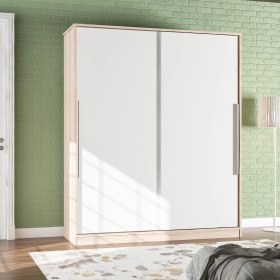 Resim Aeka Kamer Ae-4001 Zambak Sürgü Kapaklı 2 Çekmeceli Gardırop - Beyaz Meşe 