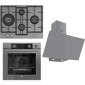 Resim Ferre Steamart&Fryart Serisi XE64CPR - ED078 - D079 Gri Ankastre Set 