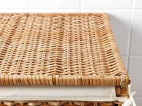 Resim IKEA Rattan Çamaşır Sepeti 80 Litre MeridyenDukkan Naturel Kirli Çamaşır Sepeti 