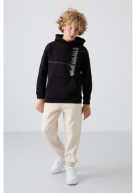 Resim Tommylife Tommy Life Bej Pamuklu Kalın İçi Tüylü Yumuşak Dokulu Standart Fit Baskılı Erkek Çocuk Eşofman Alt - 11225 Bej 