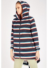 Resim Maraton Sportswear Comfort Kadın Kapşonlu Uzun Kol Basic Lacivert Yağmurluk 19327-lacivert Lacivert 