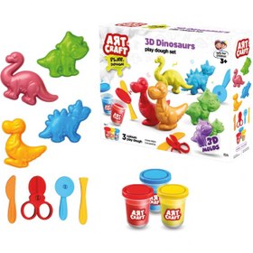 Resim 3D Dinozorlar Oyun Hamur Seti 168 Gr. - Oyun Hamuru Seti - Hamur Setleri - Hamur Kalıpları - Doğal Oyun Hamuru 
