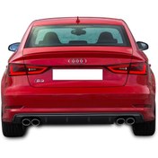 Resim Audi A3 8V Sedan 2012 - 2016 S3 Arka Tampon Eki - Difüzör (Plastik) 