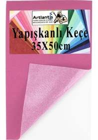 Resim Yapışkanlı Keçe 35x50 Cm 1 Adet 2.0 Mm Kendinden Yapışkanlı Renkli Hobi Keçesi Elişi Keçe Kumaşı Anasınıfı Kreş Etkinlik Açık Pembe 