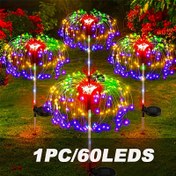 Resim AMill 60-LED Güneş Enerjili Havai Fişek Işıkları - Renkli, Sürekli Açık & Yanıp Sönen, Bahçe, Veranda, Çim Partileri, Düğünler & Noel Dekorasyonu için Mükemmel 