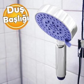 Resim Badem10 Banyo Telefon Aksesuar Tek Duş Başlığı Klasik 4 Fonksiyonlu Su Fışkırtma El Fiskiye Fışkiye 