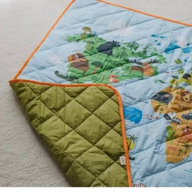 Resim Mavi Dünya Çok Amaçlı Organik Pamuk Oyun Halısı 