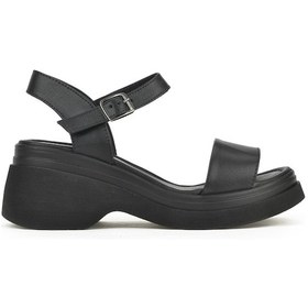 Resim Ziya, Kadın Hakiki Deri Topuklu Sandalet 141992z68002 Siyah 141992z68002 000 Siyah 