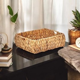 Resim Deconox El Yapımı Hasır Bombeli Dekoratif Sepet, Hasır Bombeli Dekoratif Tepsi 3 Model Seçenekli (32 * 25 * 11cm) (MODEL - 2) 