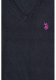 Resim U.S. Polo Assn. Kız Çocuk Lacivert V Yaka Basic Kazak 50316777-VR033 