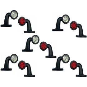 Resim reyoto 10 Adet 12 Led Boynuz Takoz Lamba 12-24 Volt Kırmızı Beyaz 