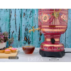 Resim Eriza 6 Litre 220V Elektrikli Işlemeli Bakır Semaver 