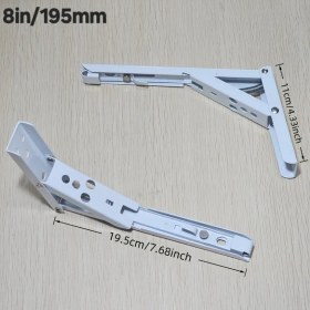 Resim Willowhaven 2 Adet Beyaz 8in Duvar Montaj Braketi 60 Kg Kapasiteli Katlanır Masa Raf Konsol Beyaz 