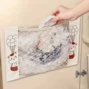 Resim 1 adet Yapışkanlı Depolama Çantaları, Çöp Poşeti, Plastik Poşet Düzenleyici Ağ, Duvara Monte Mutfak Dolabı Kapısı Yapışkan File Torbası, Alışveriş Çantası Tutucu, Sabit Depolama Cebi, Araç Bagaj Ağı, Matkap Gerektirmeyen Depolama Ağları, Düzenleyici Depolama Çantaları 