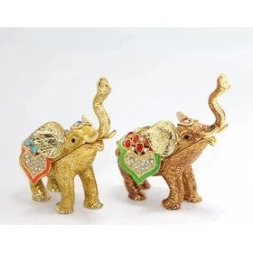 Resim Eco Lounge Swarovski Taşlı Tekli Fil Figürü Model 2 