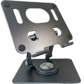 Resim Sore 360 Derece Dönebilen Lüks Katlanabilir Metal Tablet Ve Telefon Tutucu Stant Masaüstü Şarj Stand 