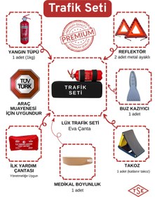 Resim Genel Markalar Trafik Seti Ilkyardım Lüx Çantalı 1 Kg Yangın Tüplü 