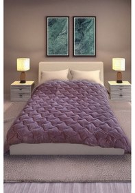 Resim Tek Kişilik Welsoft Yorgan - Çift Taraflı, Yumuşak, Hafif 160x 220cm Mor 